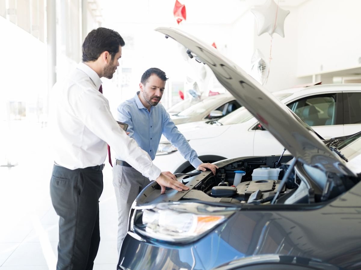 car buyers in Dubai inspecting a used vehicle