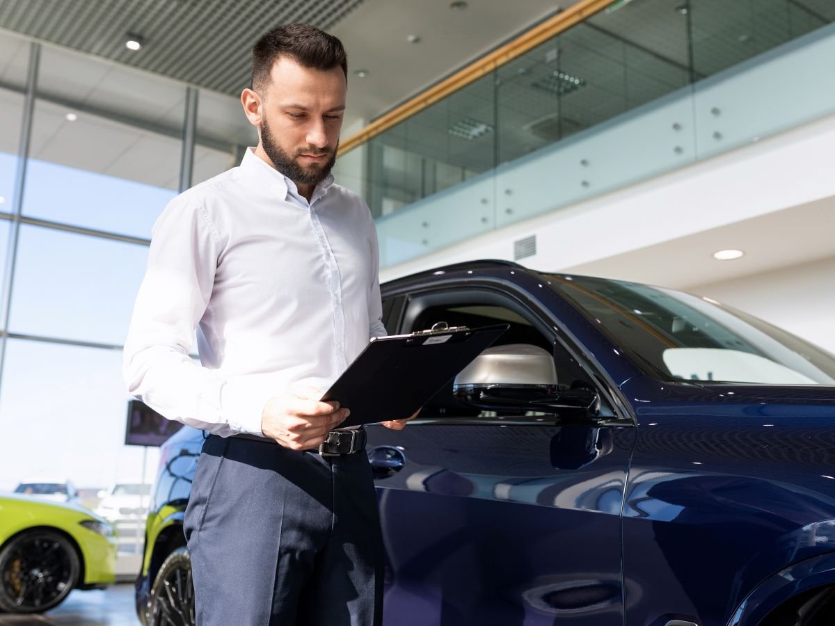 professional car buyer inspecting a car in Dubai